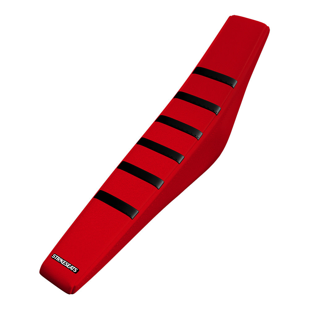 Funda de asiento acanalada con agarre negro/rojo/rojo para Honda CRF450R/CRF450RX 21-24/ CRF250R/CRF250RX 22-24