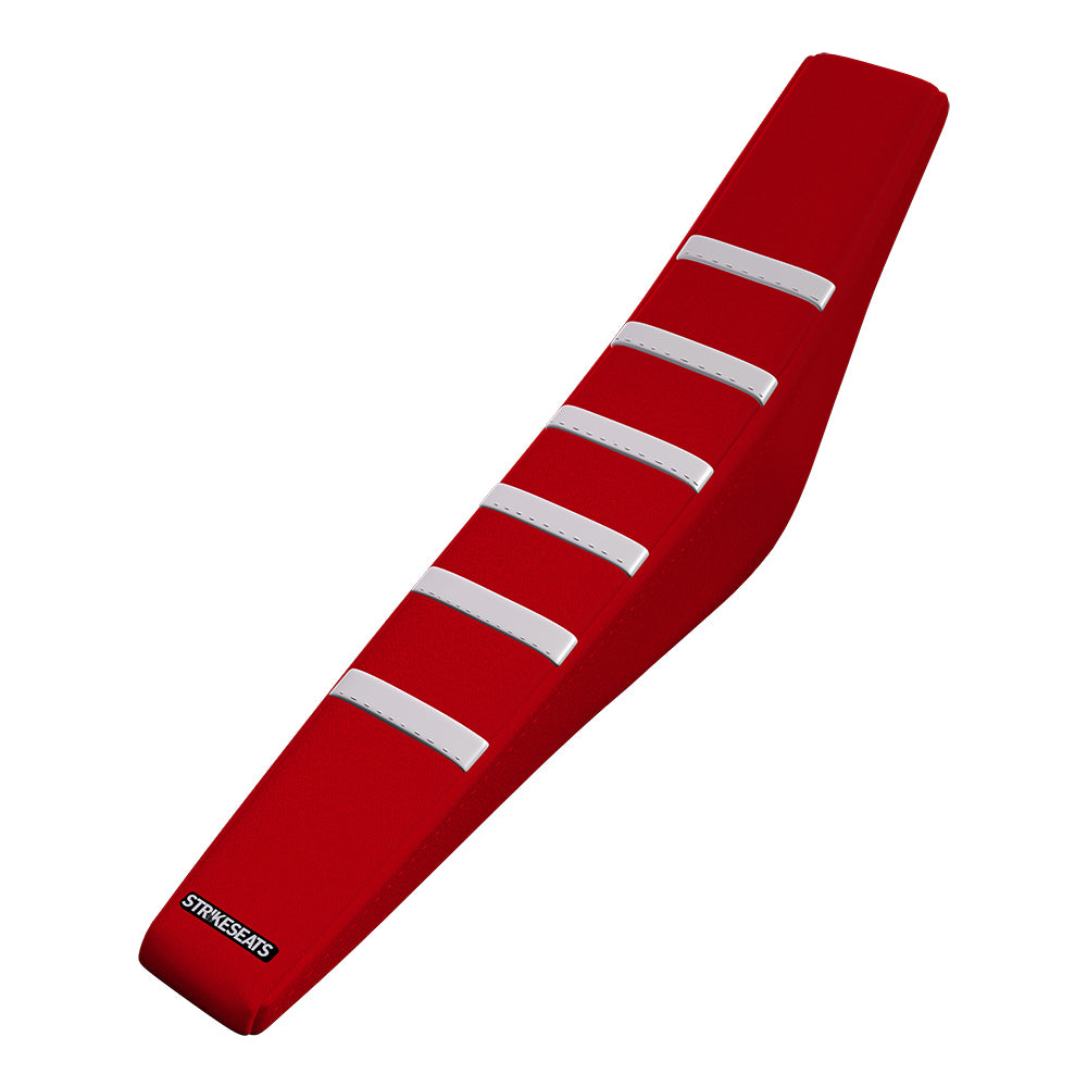 Funda de asiento acanalada con agarre para Honda CRF450R/CRF450RX 21-24/ CRF250R/CRF250RX 22-24 BLANCA/ROJA/ROJA