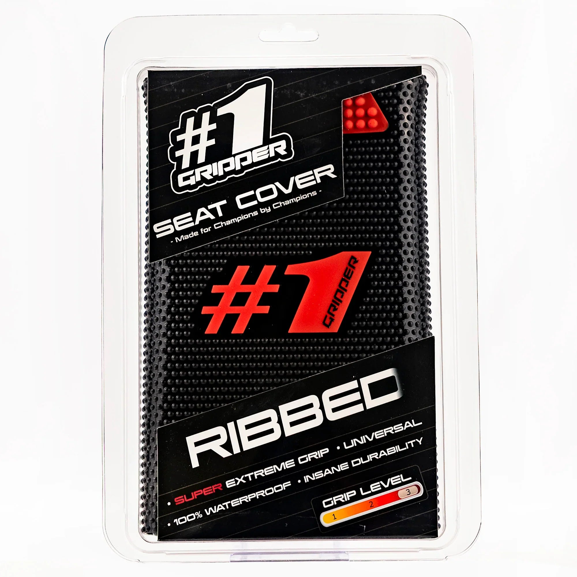 RIBBED Seat Cover - Black/Red