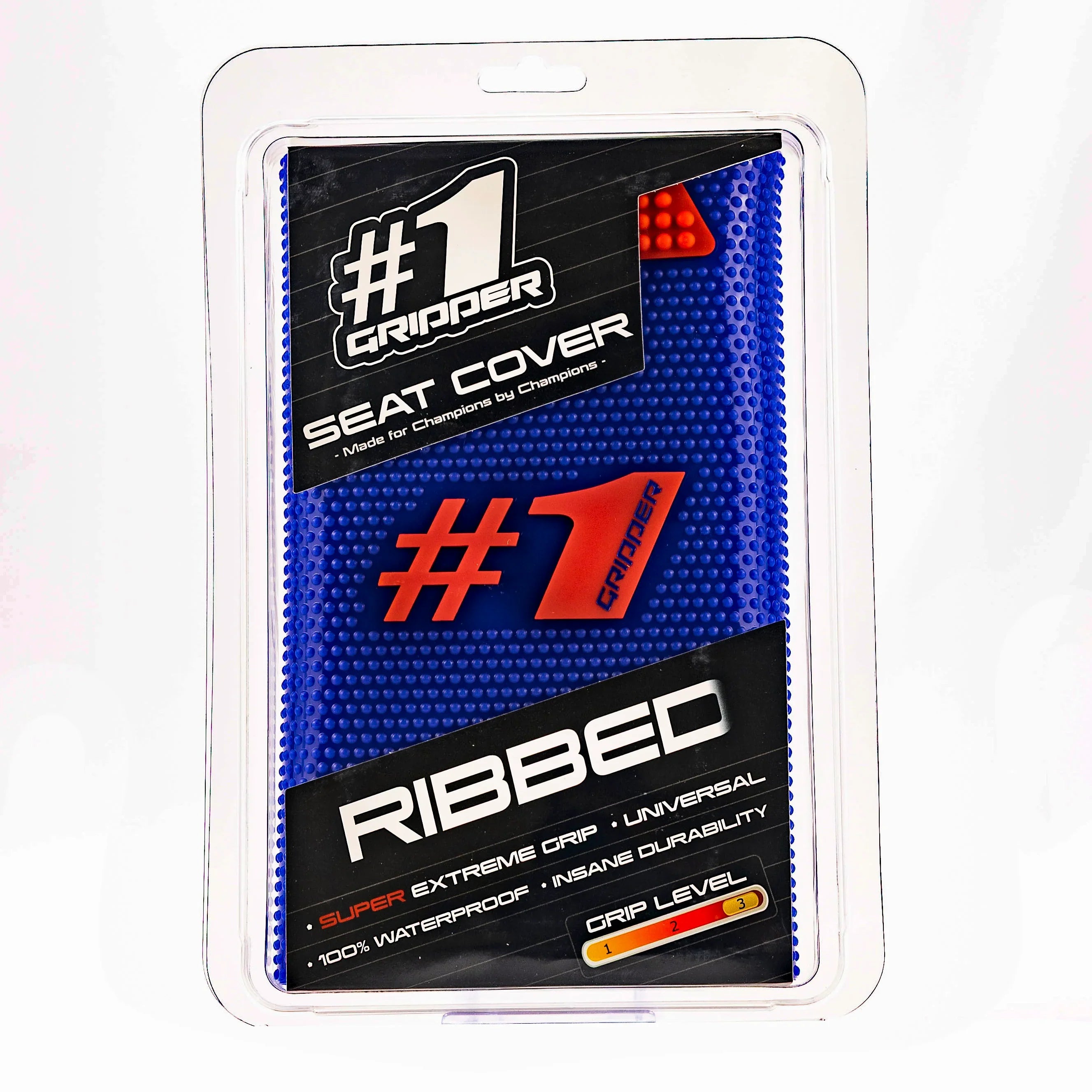 Funda de asiento acanalada Gripper 1Gripper - Azul/Rojo