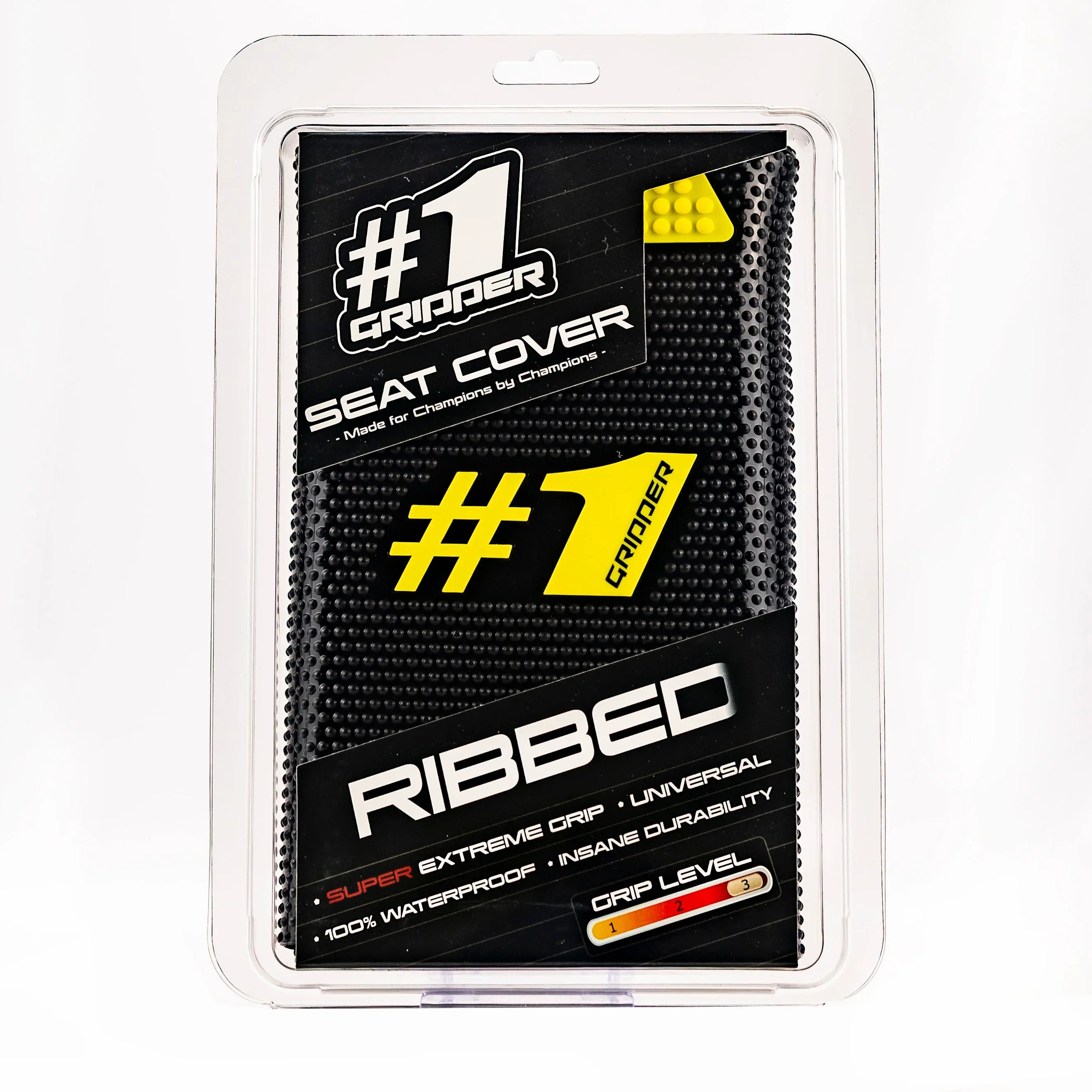 RIBBED Seat Cover - Black/Yellow
