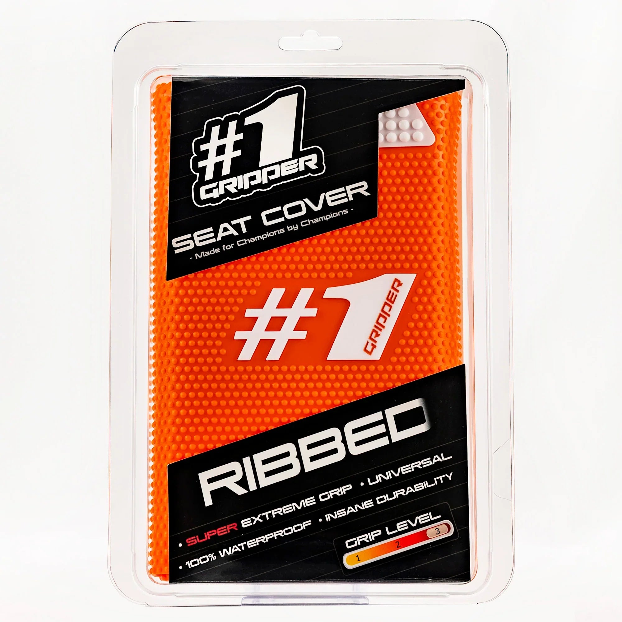 RIBBED Seat Cover - Orange/White