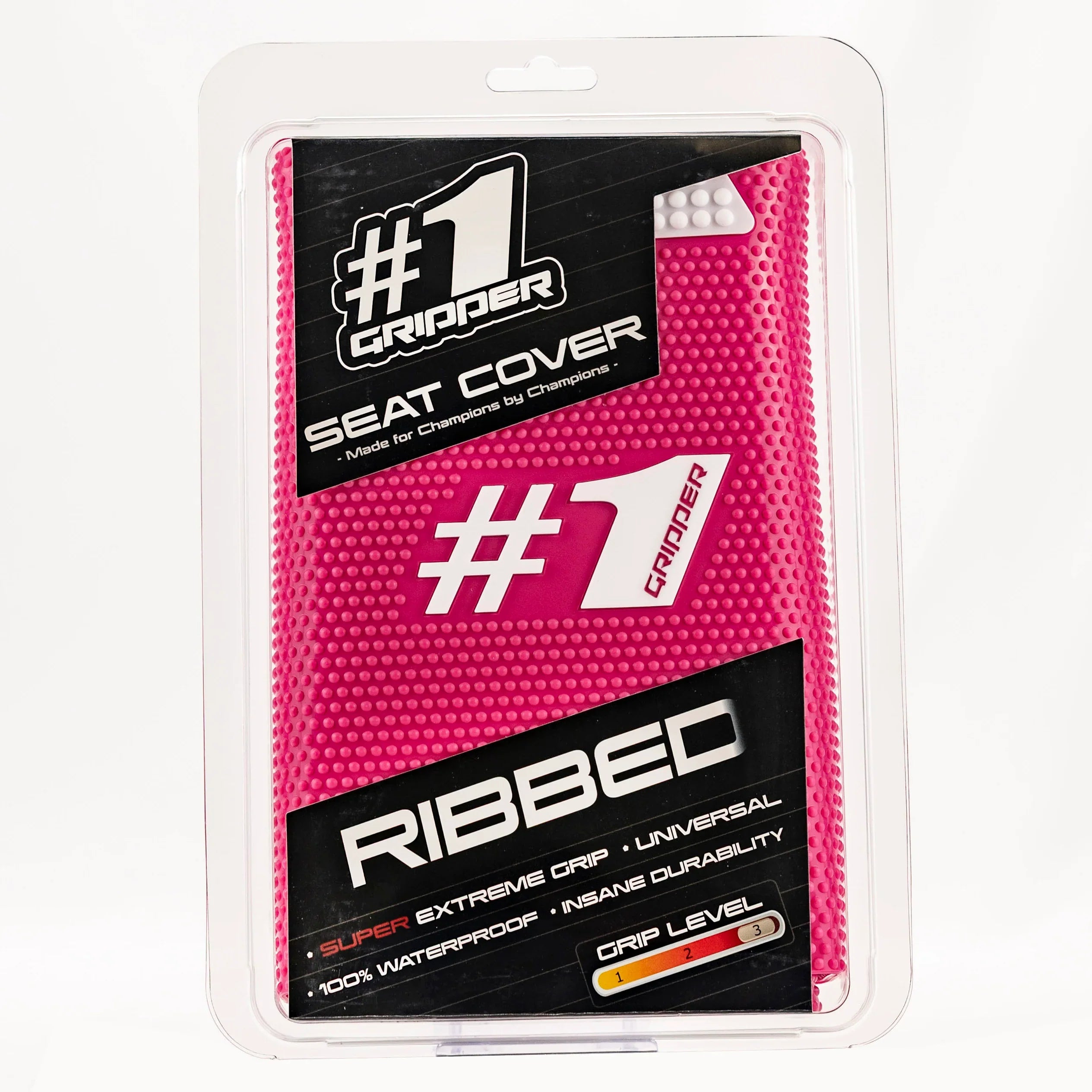 Funda de asiento acanalada Gripper 1Gripper - Rosa/Blanco